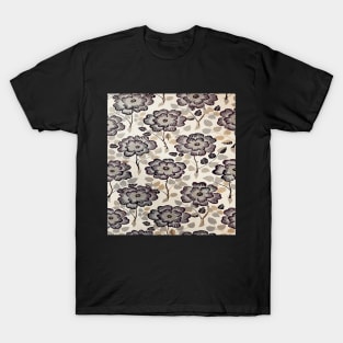 Brown Flower Seamless Pattern T-Shirt